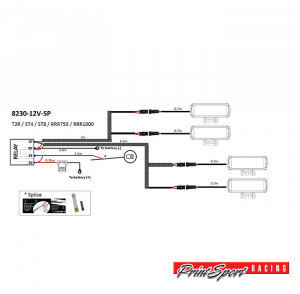 FOUR LAMP PICKUP HARNESS KIT WITH SPLICE (TE SUPERSEAL CONNECTORS) RRR, ST-RANGE, T2