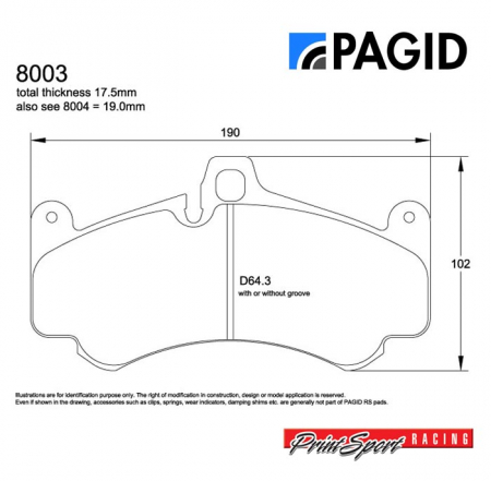 JARRUPALAT PAGID 8003-RS14 PORSCHE ETU